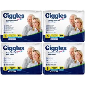 Giggles Yetişkin Bezi Bel Bantlı Tekstil Yüzey Küçük - Small (S) 120 Adet (4PK*30)