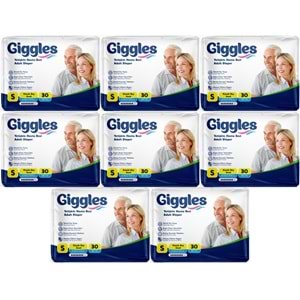 Giggles Yetişkin Bezi Bel Bantlı Tekstil Yüzey Küçük - Small (S) 240 Adet (8PK*30)