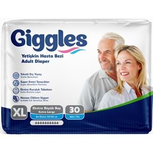 Giggles Yetişkin Bezi Bel Bantlı Tekstil Yüzey Ekstra Büyük (XL) 120 Adet (4PK*30)