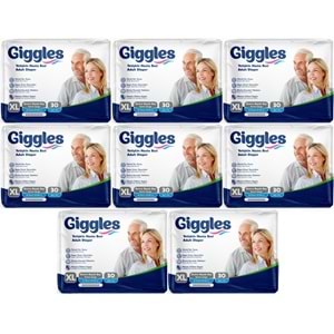 Giggles Yetişkin Bezi Bel Bantlı Tekstil Yüzey Ekstra Büyük (XL) 240 Adet (8PK*30)