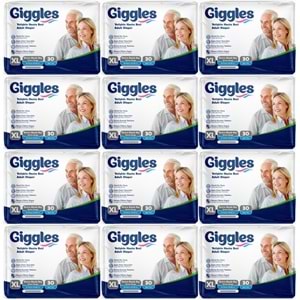Giggles Yetişkin Bezi Bel Bantlı Tekstil Yüzey Ekstra Büyük (XL) 360 Adet (12PK*30)