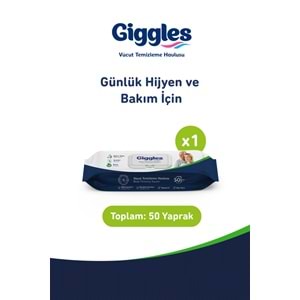 Giggles Yetişkin Vücut Temizleme Islak Mendil Havlu 150 Yaprak XL (Beyaz Sabun Kokulu) (3PK*50)