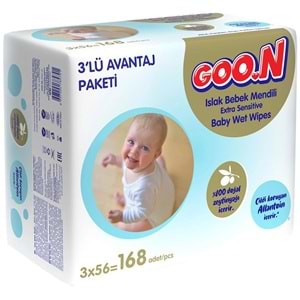 Goon Islak Havlu Mendil 56 Yaprak Sensitive Hassas Cilt 6 Lı Set (2PK*3) 336 Yaprak