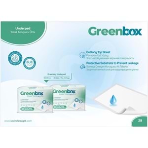 Greenbox Yetişkin Yatak Koruyucu Alt Açma Örtü 60x90 CM Adet 180 Adet