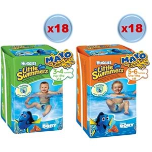 Huggıes Little Swımmers Mayo Bebek Bezi Karma Koli 3-4 ve 5-6 Beden 36 Paket (Standlı Koli)