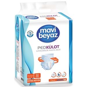 Mavi Beyaz Ped Emici Külot Yetişkin Bezi XL - Extra Large - Ekstra Büyük 90 Adet