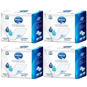 Mavi Beyaz Yetişkin Alt Açma Yatak Koruyucu Örtü 60*90CM 120 Adet (4PK*30) Kaydırmaz Bantlı