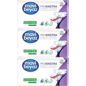 Mavi Beyaz Ped Ekstra Tekstil Yüzeyli Yetişkin Bel Bantlı Yetişkin Bezi Large Büyük 90 Adet