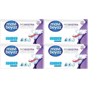 Mavi Beyaz Ped Ekstra Tekstil Yüzeyli Bel Bantlı Yetişkin Bezi M - Medium - Orta 120 Adet