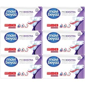 Mavi Beyaz Ped Ekstra Tekstil Yüzeyli Bel Bantlı Yetişkin Bezi XL -Extra Large -Ekstra Büyük 180 Adt