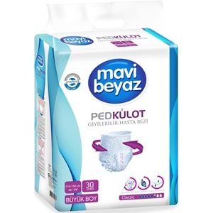 Mavi Beyaz Ped Emici Külot Yetişkin Bezi L - Large - Büyük 240 Adet