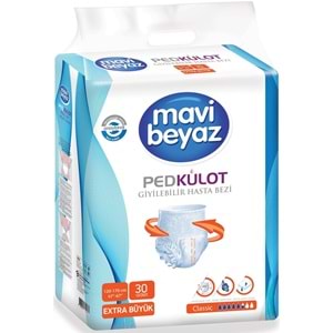 Mavi Beyaz Ped Emici Külot Yetişkin Bezi XL-Ekstra Büyük 90 Adet + Yatak Koruyucu Örtü 60*90CM 60 Adet