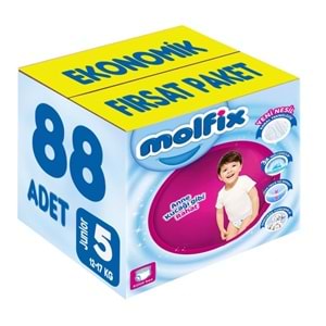 Molfix Külot Bebek Bezi 5 Beden 12-17 KG Junior 88 Adet Ekonomik Fırsat Pk