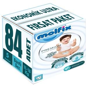 Molfix Premium Bebek Bezi 5 Beden 11-18 KG Junior 84 Adet Ekonomik Ultra Fırsat Pk