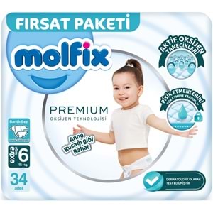 Molfix Premium Bebek Bezi 6 Beden 15+ KG Extra Large 136 Adet Avantaj Ultra Fırsat Pk