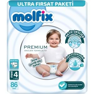 Molfix Premium Bebek Bezi 4 Beden 7-14 KG Maxi 344 Adet Avantaj Ultra Fırsat Pk