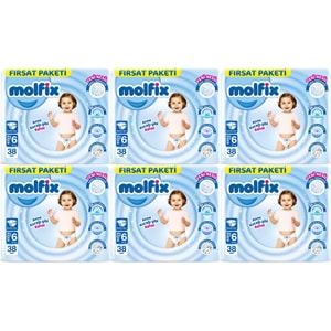 Molfix Bebek Bezi 6 Beden 15+ KG Extra Large 228 Adet Ekstra Fırsat Pk