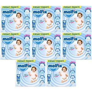 Molfix Bebek Bezi 6 Beden 15+ KG Extra Large 304 Adet Dev Ekonomik Fırsat Pk