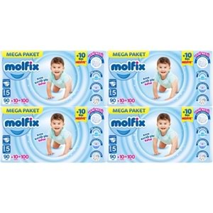 Molfix Bebek Bezi 5 Beden 11-18 KG Junior 400 Adet Mega Avantaj Fırsat Pk
