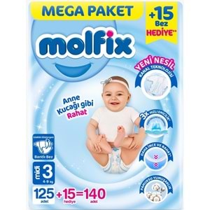 Molfix Bebek Bezi 3 Beden 4-9 KG Midi 280 Adet Mega Ekonomik Fırsat Pk