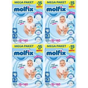 Molfix Bebek Bezi 3 Beden 4-9 KG Midi 560 Adet Mega Avantaj Fırsat Pk