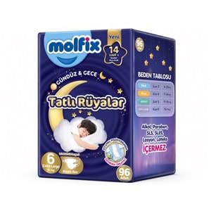 Molfix Tatlı Rüyalar Bebek Bezi 6 Beden15+ KG Extra Large 96 Adet Ekonomik Fırsat Pk