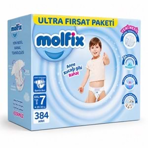 Molfix Bebek Bezi 7 Beden 20-30 KG XX Large 384 Adet Ultra Dev Ekonomik Fırsat Pk