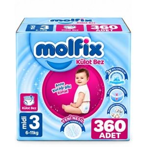 Molfix Külot Bebek Bezi 3 Beden 6-11 KG Midi 360 Adet Ekstra Fırsat Pk