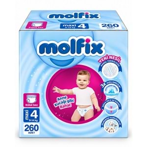 Molfix Külot Bebek Bezi 4 Beden 9-14 KG Maxi 260 Adet Mega Fırsat Pk