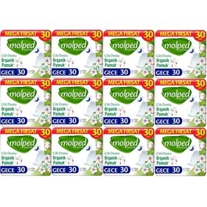 Molped Pure&Soft Hijyenik Ped Gece 360 (12PK*30) Adet Mega Pk