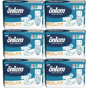 Önlem Yetişkin Bezi Bel Bantlı Tekstil Yüzey M - Medium - Orta 180 Adet (6PK*30)