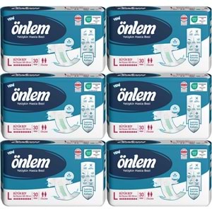 Önlem Yetişkin Bezi Bel Bantlı Tekstil Yüzey L - Large - Büyük 180 Adet (6PK*30)