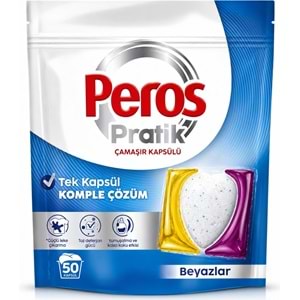 Peros Pratik Matik Çamaşır Deterjanı Kapsülü - Tableti 300 Adet Beyazlar (Avantaj Pk)