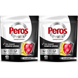 Peros Pratik Matik Çamaşır Deterjanı Kapsülü - Tableti 100 Adet Siyahlar (Avantaj Pk)