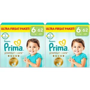 Prima Premium Care Bebek Bezi 6 Beden 13+ Extra Large 124 Adet MeGa Fırsat Pk