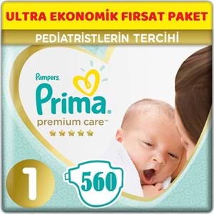 Prima Premium Care Bebek Bezi 1 Beden 2-5 KG Yeni Doğan 560 Adet Ultra Ekonomik Fırsat Pk