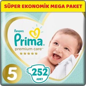 Prima Premium Care Bebek bezi 5 Beden 11-16 KG Junior 252 Adet Süper Ekonomik MeGa Pk