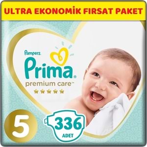 Prima Premium Care Bebek bezi 5 Beden 11-16 KG Junior 336 Adet Ultra Ekonomik Fırsat Pk