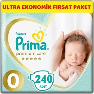 Prima Premium Care Bebek Bezi 0 Beden 1.5-2.5 KG Prematüre 240 Adet Ultra Ekonomik Fırsat Pk
