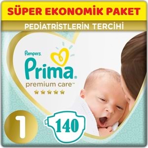 Prima Premium Care Bebek Bezi 1 Beden 2-5 KG Yeni Doğan 140 Adet Süper Ekonomik Pk