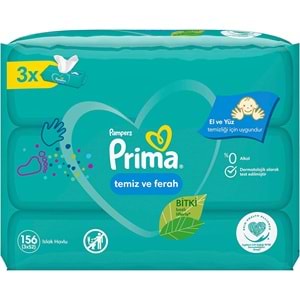 Prima Islak Havlu Mendil Temiz ve Ferah (Bitki Bazlı) 48 Li Set (16PK*3) 2496 Yaprak