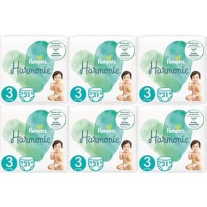 Prima Pampers Harmonie Bebek Bezi 3 Beden 6-10 KG Midi 186 Adet Ekstra Ultra Fırsat Pk