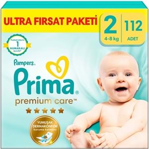 Prima Premium Care Bebek Bezi 2 Beden 4-8 KG Mini 224 Adet Ekonomik Ultra Fırsat Pk