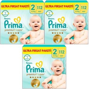 Prima Premium Care Bebek Bezi 2 Beden 4-8 KG Mini 336 Adet Aylık Ultra Fırsat Pk