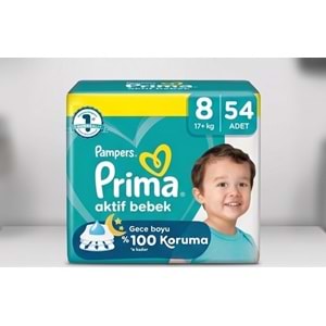 Prima Bebek Bezi 8 Beden 17+ KG XXX Large 54 Adet Süper Ekonomik Pk