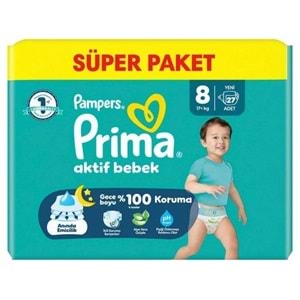 Prima Bebek Bezi 8 Beden 17+ KG XXX Large 135 Adet Süper Mega Pk