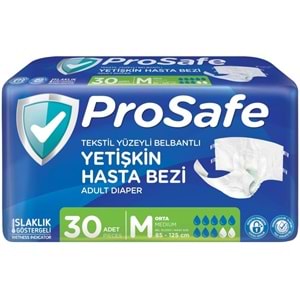 Prosafe Yetişkin Bezi Bel Bantlı Tekstil Yüzey M - Medium - Orta Boy 60 Adet (2PK*30)