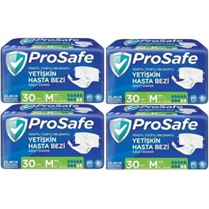 Prosafe Yetişkin Bezi Bel Bantlı Tekstil Yüzey M - Medium - Orta Boy 120 Adet (4PK*30)