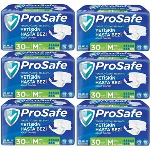 Prosafe Yetişkin Bezi Bel Bantlı Tekstil Yüzey M - Medium - Orta Boy 180 Adet (6PK*30)