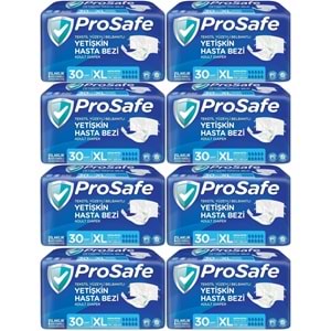Prosafe Yetişkin Bezi Bel Bantlı Tekstil Yüzey XL-Extra Large Boy 240 Adet (8PK*30)